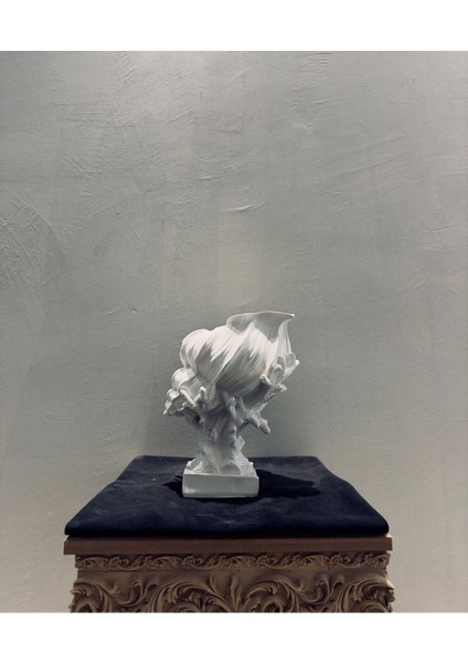 Dekoratif Deniz Kabuğu Vazo – 30X25 cm Polyester Sanatsal