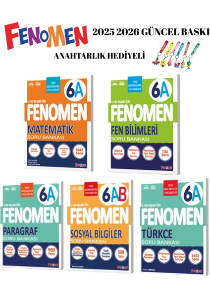 Fenomen Yayınları 6.sınıf Tüm Dersler A Serisi 5 Li 2025 2026 Yeni Ürün