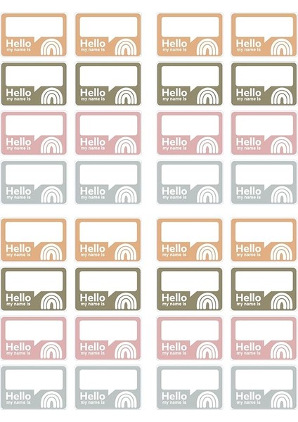 My Name Is Temalı Isimli Okul Etiketi Defter Kitap Kalem Sticker (4x2.7 Cm) 30 Adet Boş (Hello My Name Is 5)