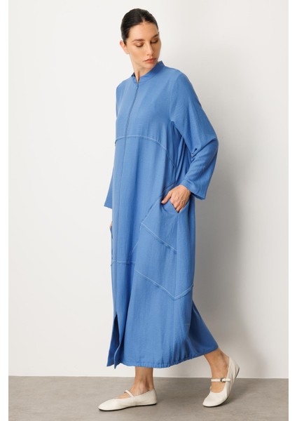 Ipekçe Kumaşı Sayesinde Hafif ve Ferah Spor Kap - Ferace-Mavi fırsatları