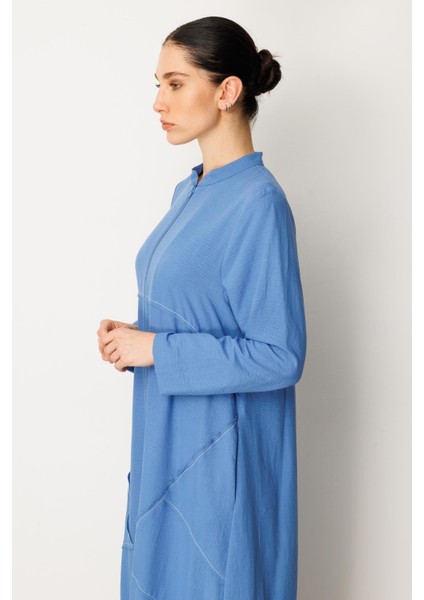 Ipekçe Kumaşı Sayesinde Hafif ve Ferah Spor Kap - Ferace-Mavi