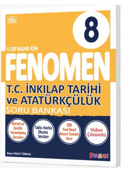 8.sınıf Fenomen Inkılap Tarihi ve Atatürkçülük Soru Bankası / 599 Soru / Yeni Nesil / Video Çözümlü