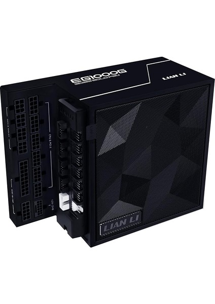 Li Edge SERISI-1000W Tam Modüler Güç Kaynağı (Fan Hub Dahil) - Gold-Atx 3.0, 3.1-Pcıe 5.1-L-Şekilli Çift Bölmeli Kasa Için TASARIM-120MM Fdb Fan-4 USB Aygıtına Kadar Destekler - Siyah