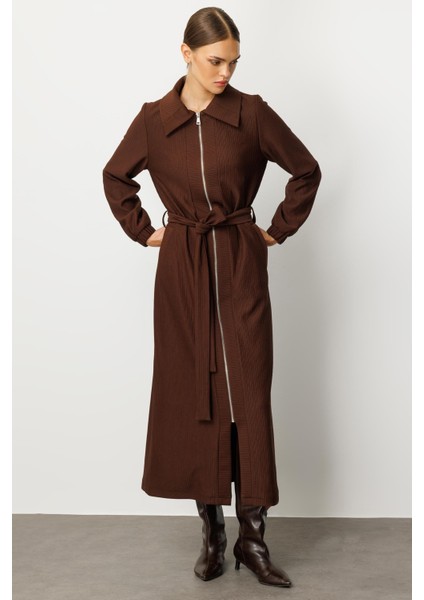 En Boy Farklı Garnilenmiş Otto Kumaşlı Içi Komple Astar Zamansız Özel Trench / Kap-Kahve fırsatları