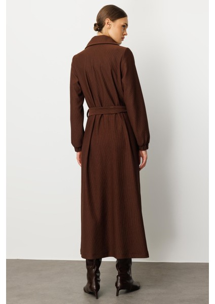 En Boy Farklı Garnilenmiş Otto Kumaşlı Içi Komple Astar Zamansız Özel Trench / Kap-Kahve indirimleri