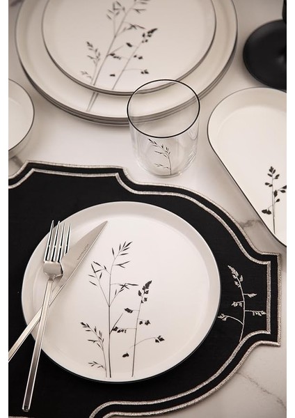 Porselen Bone V-Form 27 Parça Yemek Takımı Angelica