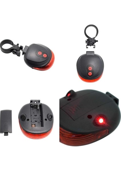 Fonksiyonlu Pilli Bisiklet LED Lazer Şerit Işığı Arka Stop Lambası Kırmızı fırsatları