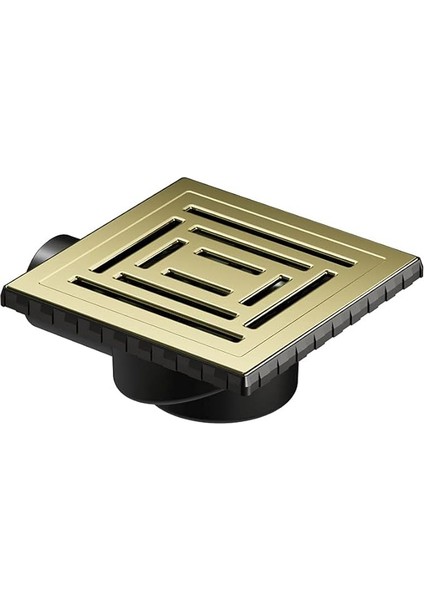 V-Flow Kare 5606981 Duş Kanalı Yandan Çıkışlı Dk 800 Kapak Parlak Altın