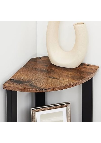 Köşe Rafı, Ayaklı Raf, Kitaplık, 4 Raflı Merdiven Rafı, Kolay Montaj, Sağlam Çelik Çerçeve, Oturma Odası, Yatak Odası, Balkon, Endüstriyel Tasarım, Eski Kahverengi-Siyah LLS34X indirimleri