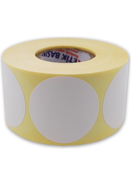 Etiketler , Hazır Al Hızlı Al Kuşe Etiket 40MM Çap Ruloda 500 Adet 40MM Kuka Çapında Baskısız Barkod Yazıcı Etiketi