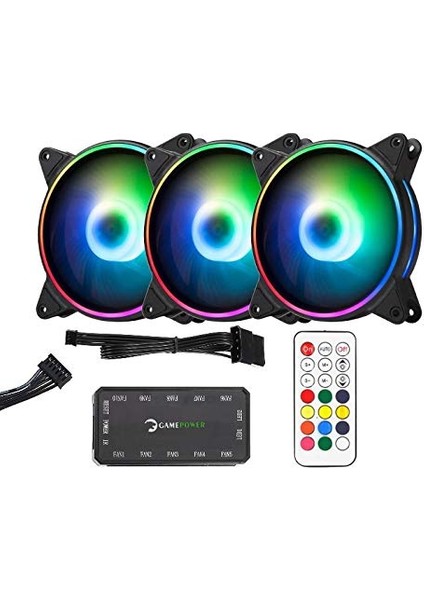Power Silence - 120MM Rgb LED Adreslenebilir Kasa Fanı - 3in1 Kit (Air Turbine)