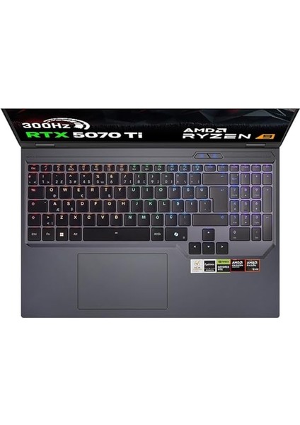 Garaj Slayer R9T-5070TI C1 Amd Ryzen 9 9955HX 32GB Ram 1tb SSD RTX5070TI 16" Qhd+ IPS 300Hz Freedos Gaming Laptop modelleri