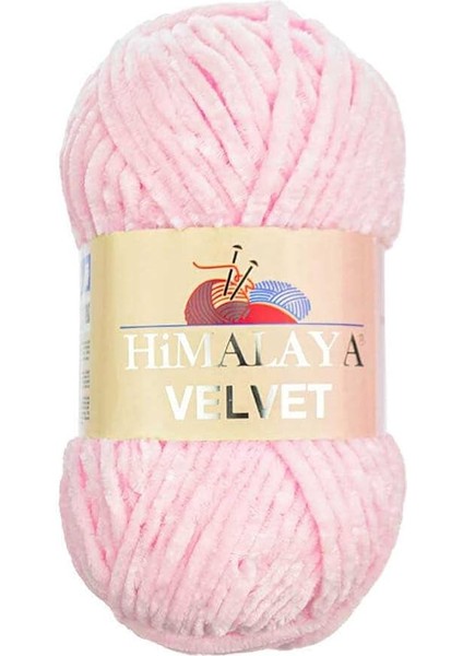 Himalaya Velvet Kadife El Örgü Ipi 100 gr Amigurumi Oyuncak Ipi (90003 Açık Pembe)