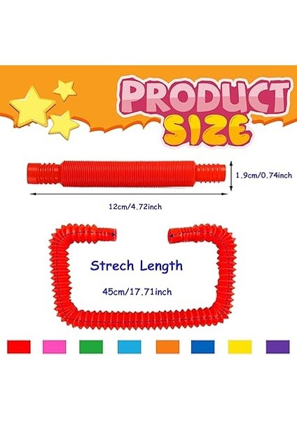 Pop Tüpler Sensörlü Oyuncak, Renkli Streç Boru Sensörlü Oyuncak, Çocuklar Için Pop Tüpler, Stres ve Korku Azaltma, Çocuklar, Yetişkinler Için Hediye, Çocuk Doğum Günü, Erkek Misafir Hediyesi (8 Adet) fiyatları