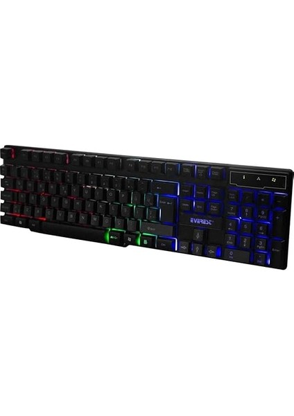 KB-188 Borealis Siyah USB Gökkuşağı Aydınlatmalı Q Gaming Oyuncu Klavyesi fırsatları