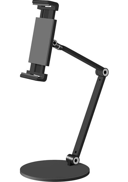 STD20144LG 360° Ayarlanabilir Teleskobik 4"-13" Ergonomik Tablet Standı Koyu Gri