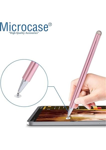 Universal Telefon Tablet iPad 2in1 Disk Uçlu Stylus Pen Dokunmatik Kalem - AL3466 (Rose Gold) fiyatları