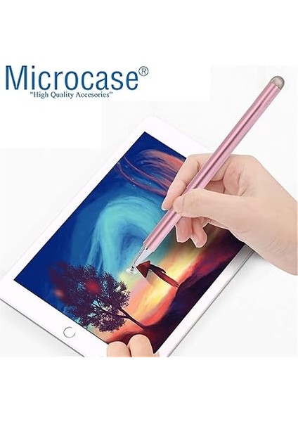 Universal Telefon Tablet iPad 2in1 Disk Uçlu Stylus Pen Dokunmatik Kalem - AL3466 (Rose Gold) fırsatları