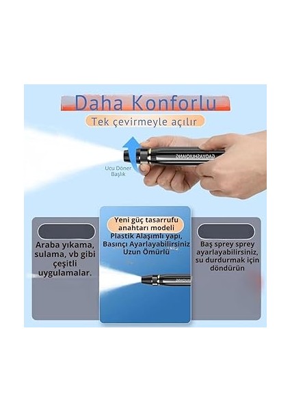 Ayarlanabilir Kademeli Basınçlı Hortum Ucu Tabancası Araç Yıkama Tabancası Bahce Sulama Ucu fiyatları