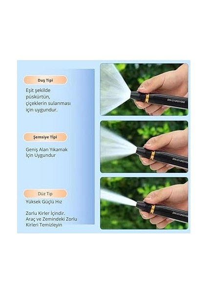 Ayarlanabilir Kademeli Basınçlı Hortum Ucu Tabancası Araç Yıkama Tabancası Bahce Sulama Ucu modelleri