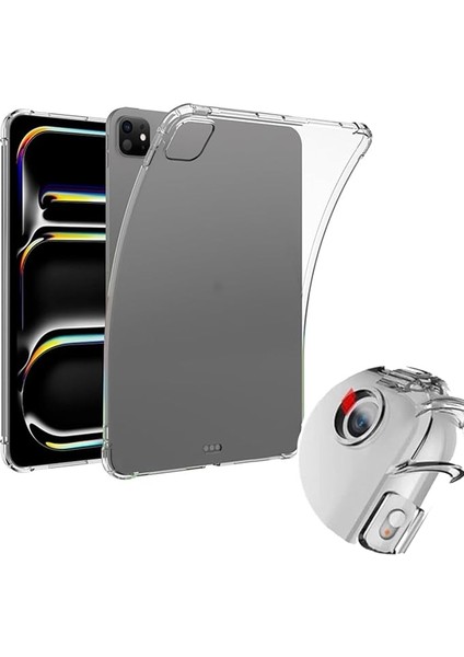 iPad 11.nesil ile Uyumlu 2025 Kılıf Tablet Nitro Anti Shock Silikon Tamamen Şeffaf Görünümlü Kapak iPad 11.nesil ile Uyumlu Tablet Kılıf Şeffaf Renk