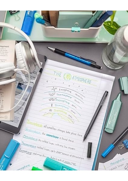 Şeffaf Gövde Fosforlu Kalem Mavi 1546 indirimleri