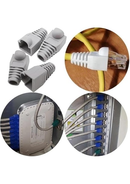Plus PX-CAT6100 Gri Ca5/cat6 RJ45 Koruma Kılıfı, Cat6 Cover 100 Adet fırsatları