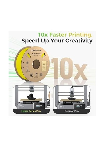 Resmi 3D Yazıcı Filament Hyper Pla Filament, Yüksek Hızlı Baskı, Dayanıklı ve Dayanıklı, Pürüzsüz, Çıkıntı Kalıcı Diional Doğruluk +/- 0,03 Mm, 2,2 Lb/makara, Sarı modelleri