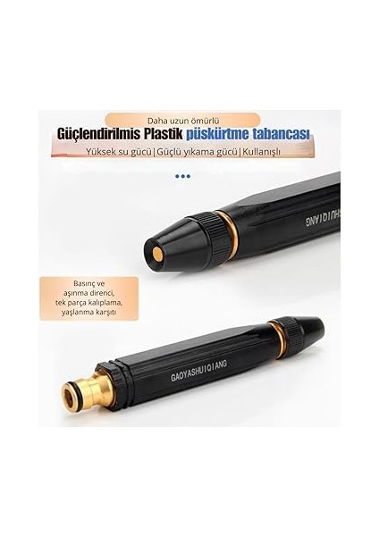 Ayarlanabilir Kademeli Basınçlı Hortum Ucu Tabancası Araç Yıkama Tabancası Bahce Sulama Ucu fırsatları