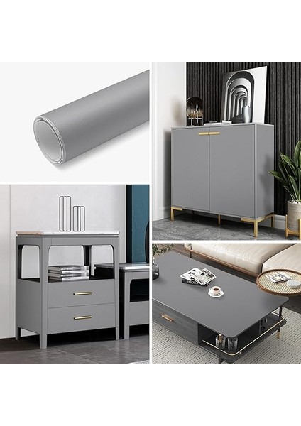 Kendinden Yapışkanlı Folyo, Açık Gri, Mat, Yapışkan Folyo, Pvc Folyo, Kalınlaştırılmış Mutfak Dolabı, Çıkartma, Mobilya, Mutfak, Komodin, Dolap Için, Su Geçirmez, Vinil, Dekoratif Folyo, Mobilya fırsatları