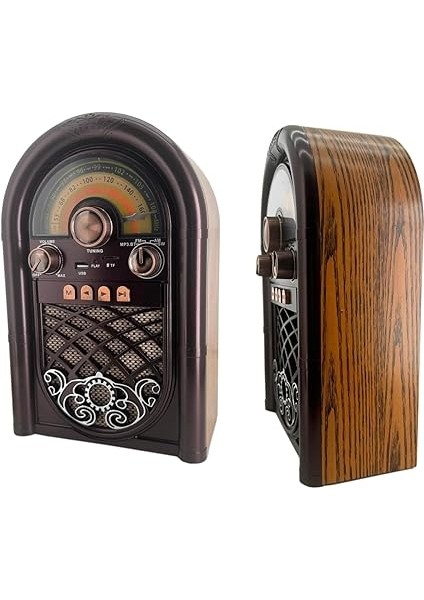 Retro Radyo Taşınabilir Bluetooth Speaker ve Hoparlör Ahşap Kaplama Klasik Antika Tarzı Iç ve Dış Mekan Multiband USB Girişli Dekoratif Klasik Radyo R-1950-BTL (Açık Kahverengi R-1950-BTL) indirimleri
