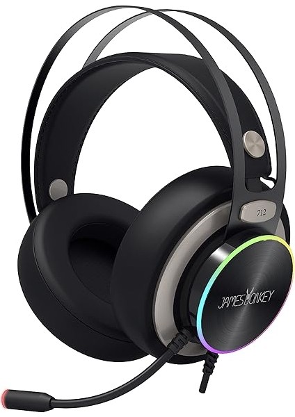 James Donkey 712 Siyah 7.1 Surround Rgb Gaming Kulaklık Neodimyum 50MM Sürücüler 112DB Hassas Mikrofon -43DB Rgb LED Aydınlatmalı Manuel + Yazılımla Ses Kontrol USB Bağlantı ve Ses Kartı fiyatları