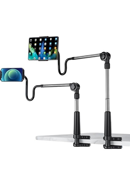 360° Dönen Uzun Kollu Ayarlanabilir Tablet ve Telefon Tutucu Stand