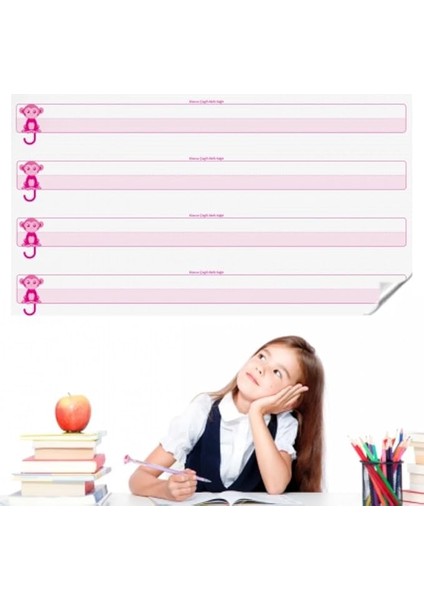 Kılavuz Çizgili Akıllı Kağıt Yazı Tahtası Duvarda Iz Bırakmaz Statik Yeni Müfredata Uygun 100X56CM