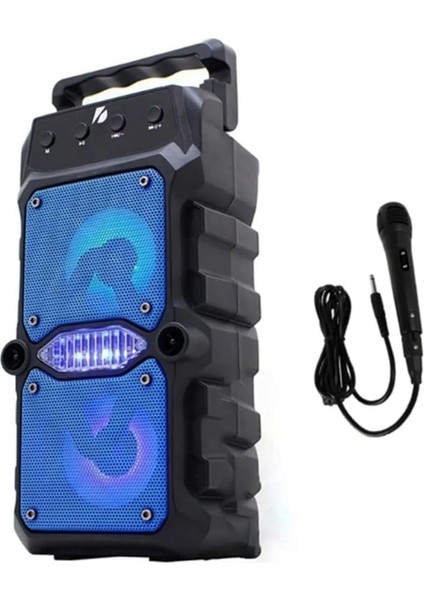 Hoparlör Rgb Işıklı Extra Bass Fm/sd/aux/flaş Mikrofonlu Ses Bombası Speaker Müzik Çalar
