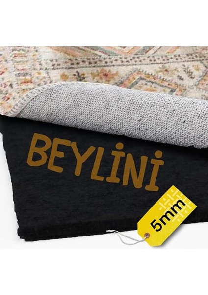 Beylini Halı Altı Keçesi Yalıtım ve Dolgu Keçesi, Koruyucu Ses,ısı, Hava 5-6 mm (Siyah, 200X100)