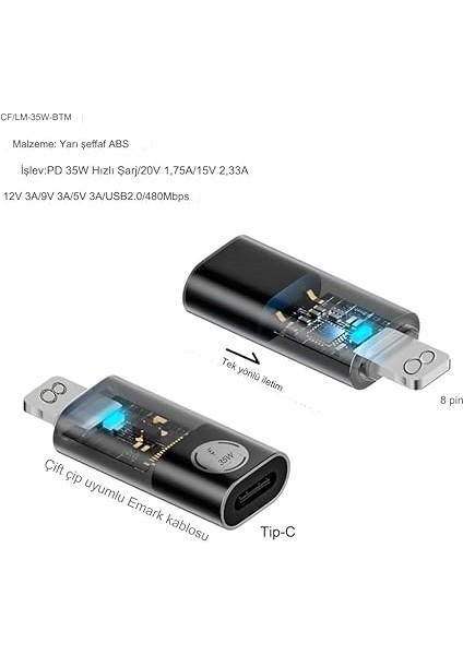 Pd 35W Lightning To Type C Çevirici Dönüştürücü iPhone Yuva Çevirici Hızlı Şarj ve Veri Aktarımı Otgsl fırsatları