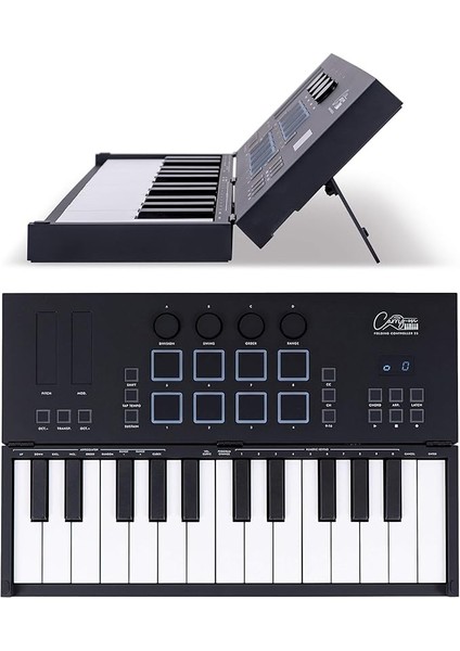 Fc-25 Katlanabilir Midi-Otb Klavye Kontrol Cihazı, 25 Tuş, 8 Arkadan Aydınlatmalı Davul Pedi Inc Cubase Le Oem & Cubase Le Oem Ios Daw Yazılımı