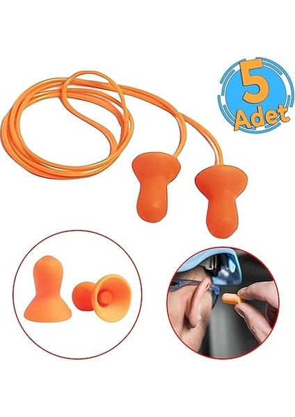 Adet) Kulak Tıkacı 26 Db Yıkanabilir Ipli Tıkaç Gürültü Ses Önleyici Yüzme Su Kaçma Kulak Koruyucu indirimleri