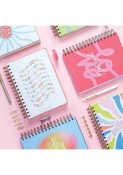 A5 Spiralli Süresiz Renkli Planlayıcı Ajanda Motivasyon Sayfalı Çok Renkli modelleri