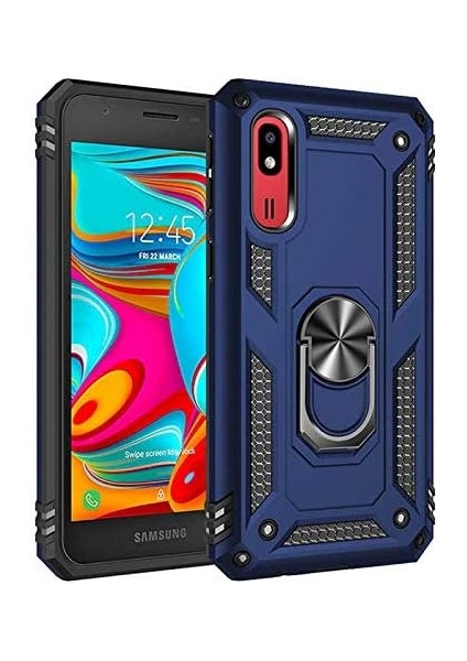 Samsung Galaxy A2 Core Kılıf Silikon Darbeye Karşı Dayanıklı Koruma Tank Kap Mavi