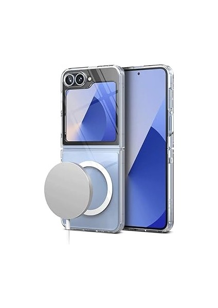 Aksesuar Samsung Galaxy Z Flip 6 Için Magsafe ile Uyumlu Arka Kısmı Şeffaf Kenarları Silikon Yapılı Güçlendirilmiş Mıknatıslı Wireless Kablosuz Şarj Destekli Kılıf fiyatları