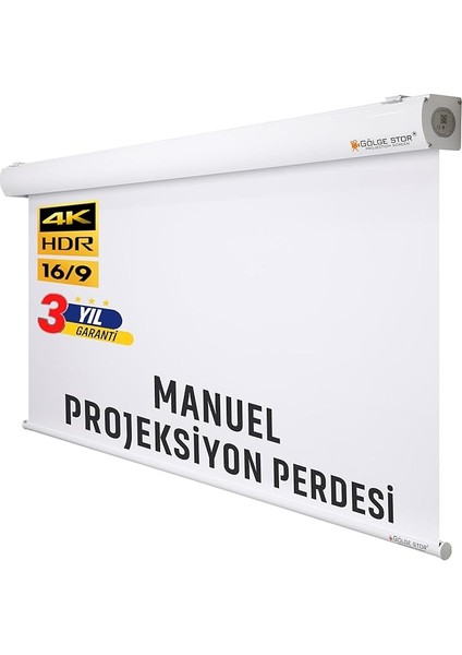 Stor EN260CM BOY190CM Projeksiyon Perdesi Manuel-Yeni Akıllı Kumaş Teknolojisi