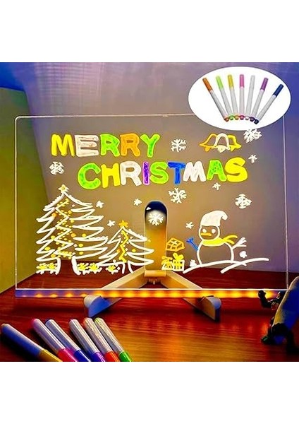 20X20 LED Işıklı Yazı Çizim Tahtası Ayarlanabilir Stant ve Hediye 7 Keçeli Kalem fiyatları