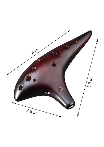 Ocarina 12 Delikli Alto C Hasır Füme Seramik Piccolo, Songbook Boyun Askılı Çanta ile Yetişkinler Için Müzik Aleti modelleri
