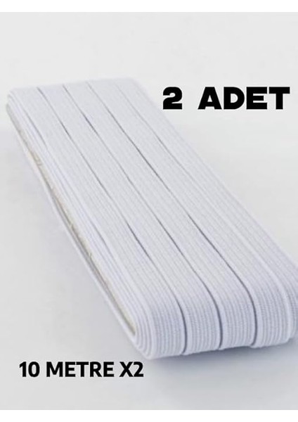 2 Adet 0.80 cm Beyaz Bel Paça Don Lastiği Geniş Yassı Lastik 20 Metre fiyatları
