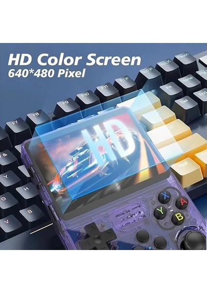 Retro Konsol R36S, Taşınabilir Mini Konsol, Linux Sistemi, 3,5 Inç IPS Ekran, Gaming E Ps1, Psp, N64, Nds, Supern, Gameb, Gba, Neog, Tf Kartı 64 GB + 15000 Oyun (Mor) fırsatları