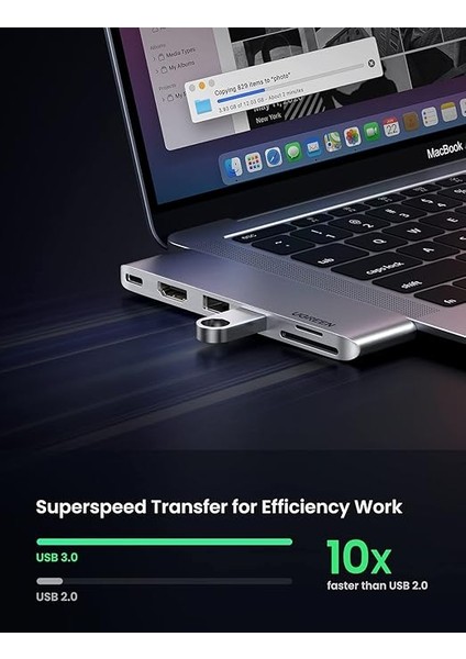 Macbook Pro Air Için Thunderbolt 3 Type-C HDMI USB 3.0 Tf Sd Kart Okuyucu Hub Adaptör indirimleri