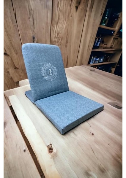 Sandalyesi, Backjack, Sırt Destekli Yer Minderi, Ohm Baskılı Meditasyon Sandalyesi (Mavi) indirimleri
