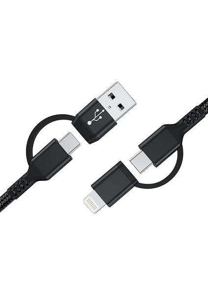 Pd 20W 2 In 1 Hızlı Şarj Kablosu 100 cm 2.4 A Lightning Type-C USB Type-C Çoklu Veri Data Kablosu